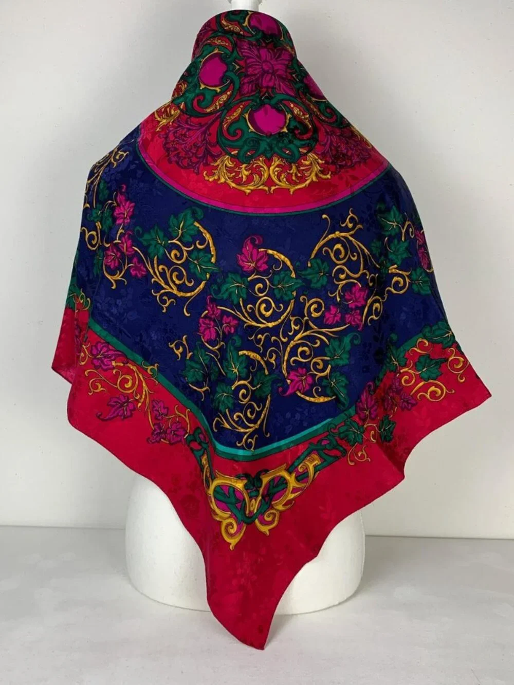 Christian Dior Vintage Silk Scarf - Oversized 35x35 Medallion Design